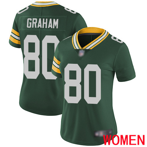 Green Bay Packers Limited Green Women 80 Graham Jimmy Home Jersey Nike NFL Vapor Untouchable